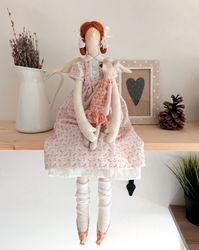 Interior doll Tilda angel Decor doll Textile Doll Home decor doll Textile fox