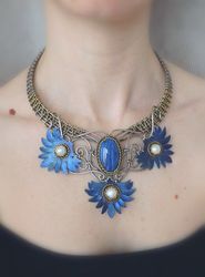 Floral necklace / Art nouveau jewelry / Wedding necklace /Wire wrapped Jewelry