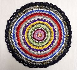 Handmade Round Rag Rug. Russian Country style. Rustic decor USSR
