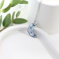 Floral necklace jewelry women accessories moon necklace
