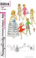 PDF Copy Sewing Pattern Simplicity 5214 Wardrobe For Tammy and Jan 12 inch Dolls