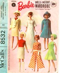 PDF Copy  Vintage Sewing Pattern 1950s MC Calls 8532 for 11 1\2 inch Girl Dolls and 12