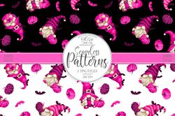 download seamless patterns. halloween pink gnomes. happy holidays. download seamless patterns. oliartstudioshop