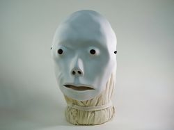 White face mask for halloween, surreal face mask, party mask. white mask.
