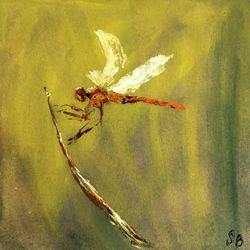 Dragonfly Painting Original Art by SerjBond