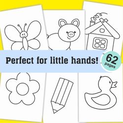 Printable coloring pages for kids, toddlers, preschoolers, 62 coloring pages