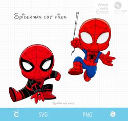 2 SVG Spiderman cut files, Blue Spidey, Miles Morales Svg, Spiderman Svg, Cartoon Spider Svg, Baby spiderman vector
