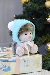 Handmade crochet toy hedgehog