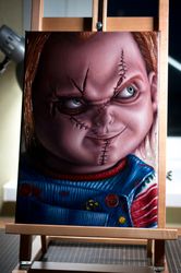 Original Chucky oil painting, Childs Play, Hand painted, Halloween gift