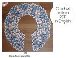 Lace detachable collar , small flowers crochet pattern , crochet pattern , Irish Crochet pattern , crochet motif .