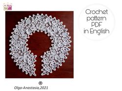 Detachable lace collar  crochet pattern , crochet collar pattern , leaf crochet , crochet flower pattern , Irish Crochet