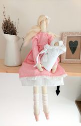 Interior doll Tilda mom with baby Angel Decor doll Textile Doll Home decor doll