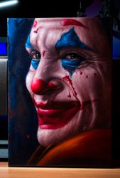 Original Joker oil painting, Arthur Fleck, Hand painted, Halloween gift