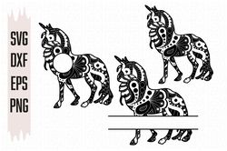 Zentangle Unicorn Svg files, Digital download