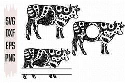 Cow Zentangle SVG, Farm SVG files, Digital download