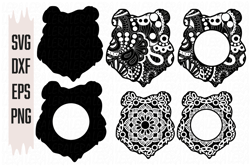 Bear Zentangle SVG, Bear Mandala Svg, Animals Svg files, Digital download