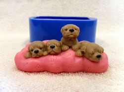 Puppies on a pillow - silicone mold