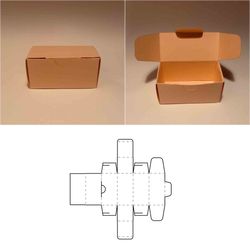Storage box template, clamshell box, rectangle box, rectangular box, corrugated box, shoes box, 8.5x11, A4, A3, SVG, PDF