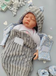 Baby swaddle blanket boy - coming home outfit boys