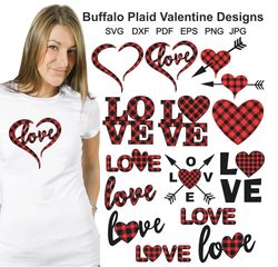 Buffalo Plaid Heart SVG, Plaid Love SVG, Valentine Heart SVG