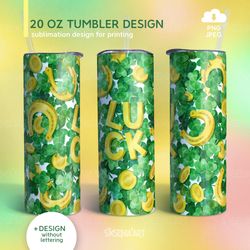St Patrick's Day, 20oz Skinny Tumbler Sublimation Design for Straight, Tapered Tumbler, PNG JPEG