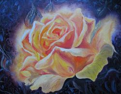 Rose Painting Oil Flowers Original Art Landscape Artwork Canvas Art