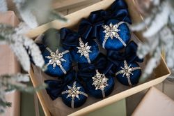 Christmas rhinestones ornaments, Cool Christmas Gifts, Christmas Gift Sets, blue Christmas ornaments