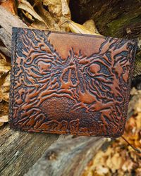Cardholder Necronomicon, The Book of the Dead purse, leather organizer, leather craft horror