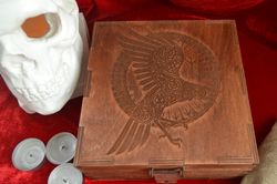 Jewelry box with hidden compartments Celtic Raven. Jewelry and money storage