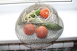 Vintage Metal Wire Basket Fish Egg fruits basket - Made in USSR