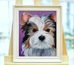 Dog portrait custom oil painting from photo Custom Hand painted Dog portrait Pet portrait memorial