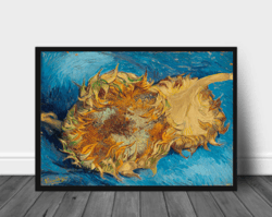 Sunflower Van Gogh famous painting digital download, Wall Art Printable, Flowers  Still-life van Gogh printable