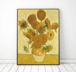 Sunflower bouquet Van Gogh digital download, Wall Art Printable, Flowers  Still-life van Gogh printable