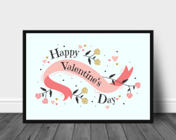 Valentine's day decoration poster, Valentine's day printable wall art, Holiday decor