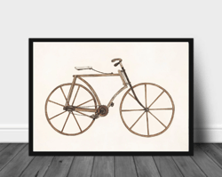 Vintage bicycle print, Poster printable vintage, Wall art bike
