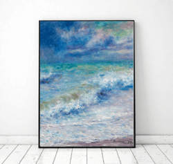 Ocean printable wall art, 3D Landscape Painting Art, Poster Wall Art Old Oil Painting