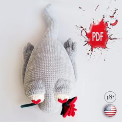 Pattern crochet pillow spermatozoa amigurumi toy funny