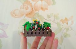 Garden bed with vegetables. Dollhouse miniature.1:12 scale.