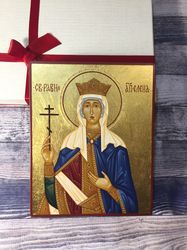 Saint Queen Helena | Hand painted icon | Jewelry icon | Miniature icon | Orthodox icon | Byzantine icon | Religious