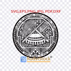 Polynesian tattoo design. Tattoo Svg.  American Samoan seal template.