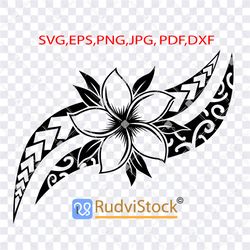 Polynesian flower tattoo designs. Tattoo Svg. Polynesian Tribal Tattoo Flower