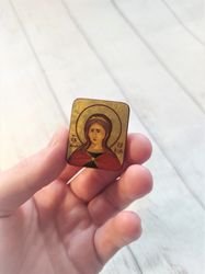 Saint Julia | Hand painted icon | Travel size icon | Orthodox icon for travellers | Small Orthodox icon