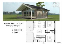 Small house 24'x24' 2 bedrooms
