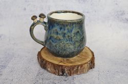 Porcini mushroom mug handmade ceramic, small boletus mushroom cup 8 oz | 250 ml, goblincore, cottagecore, white mushroom