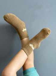 Set 3 pairs Camel wool socks. Baby socks. Winter socks. Kids warm socks. Winter Socks.Wool leg warmer. Mongolia wool.