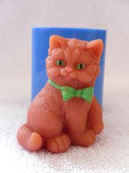 Cat with a bow tie - silicone mold