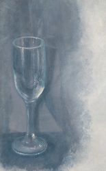 goblet glass oil painting original painting wall art wine glass 12x8 inches
