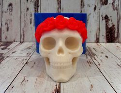 Skull with wreath - silicone mold