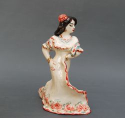 Gypsy Porcelain woman figurine Carmen Collectible bell Handmade figurine Flamenco Dancer Girl Geisha Figure Lady bell