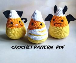 candy corn, halloween decor, Crochet pattern, PDF